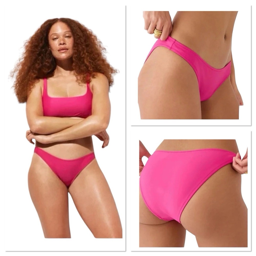 J. Crew‎ Pink Fushia Heritage 1989 high-leg bikini bottoms Size 3X New BP209